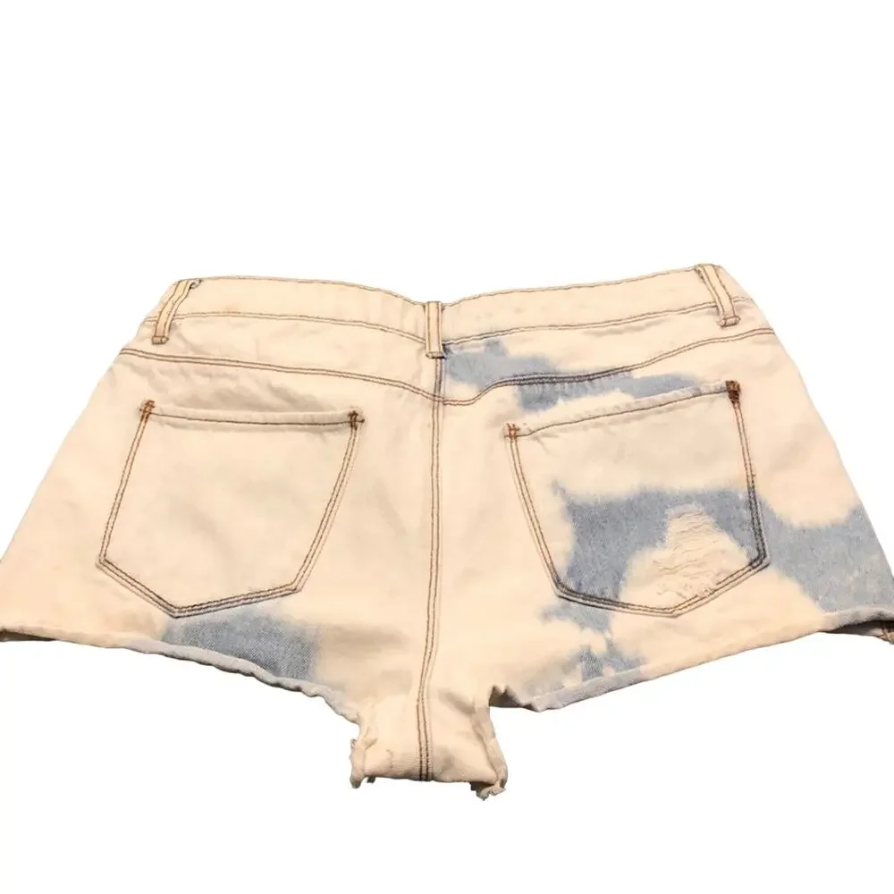 Forever 21 Denim Bleached Short Shorts Juniors Size 29 Premium Denim